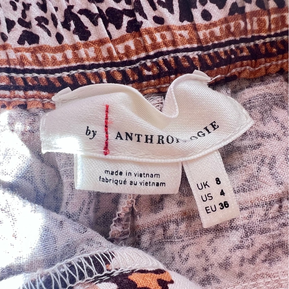 Anthropologie Floral Printed Linen Joggers Pants Boho Size 4 - Picture 9 of 9